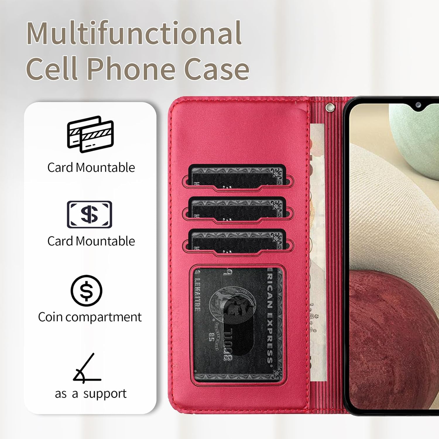Detalle de FALUWONRU Galaxy A20e wallet case 5.8 inch