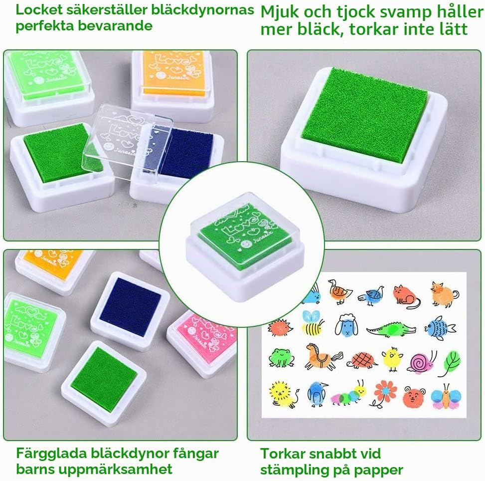 Detalle 2 de Vicloon Mini Craft Ink stämpeldynor, 24 färger i 4 × 4 cm-format