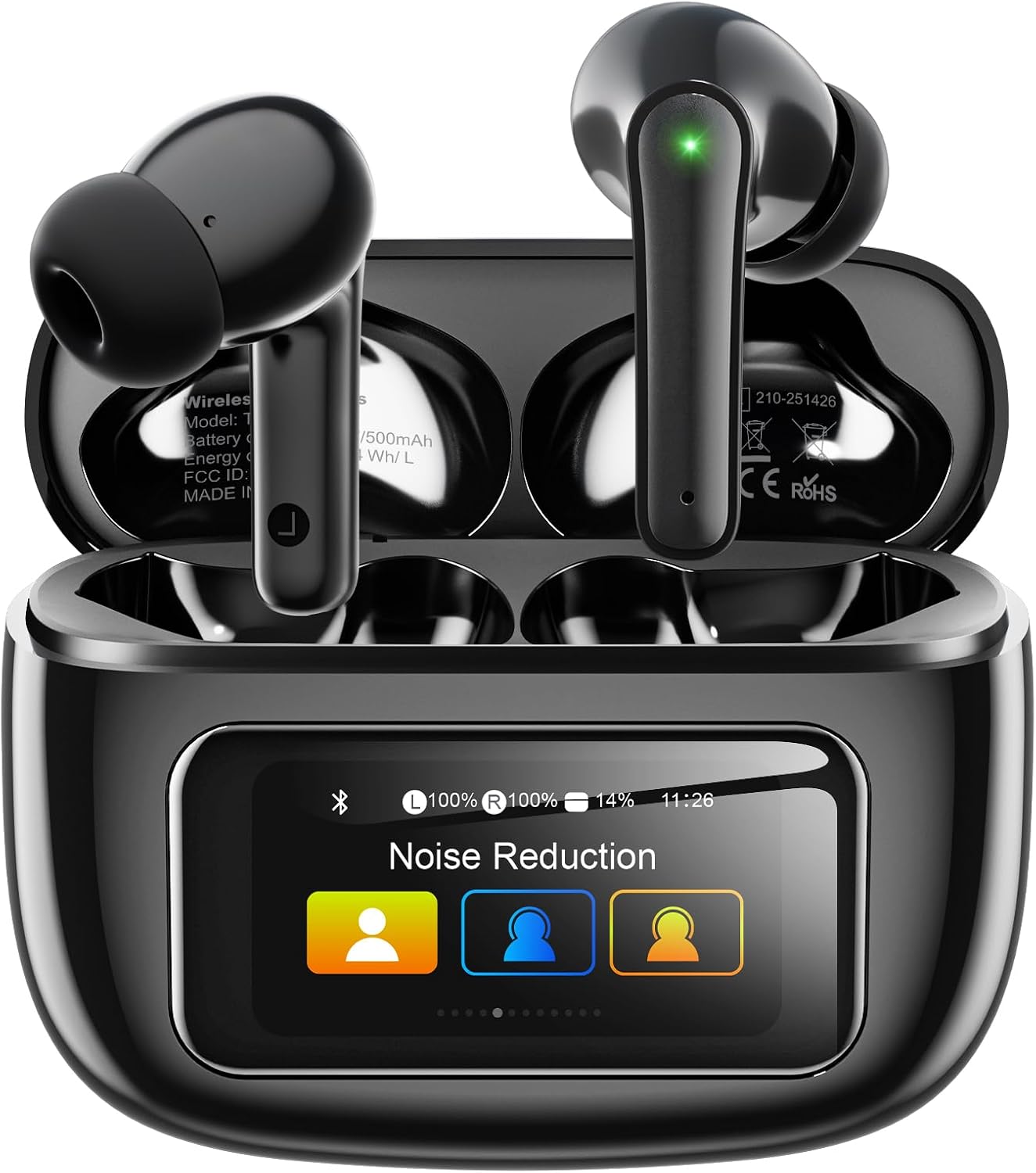 Detalle de ZIUTY Bluetooth Kopfhörer 5.4 In Ear mit Touchscreen Display, ANC & ENC – 5 EQ Modi, 48 Std. Laufzeit, IPX7