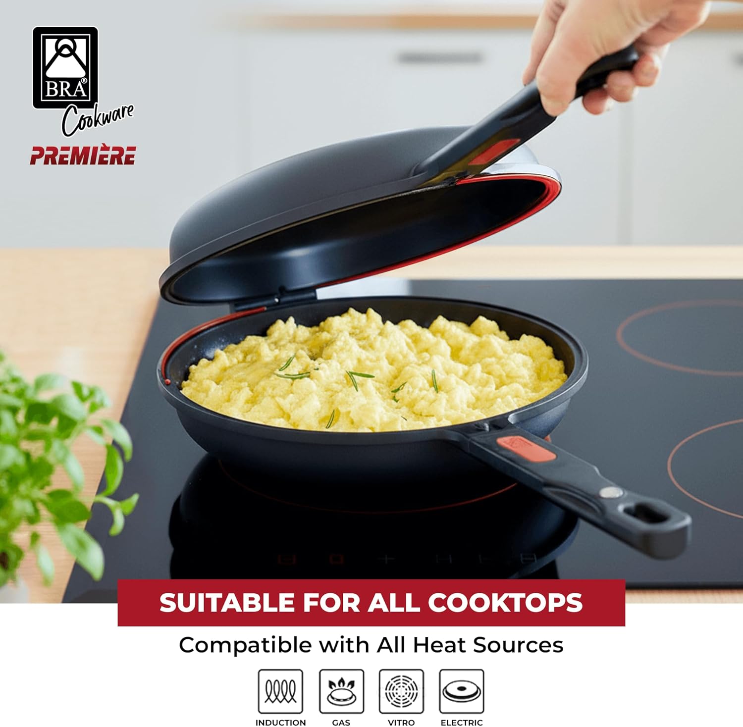 Thumbnail 4 de BRA Dupla Premiere | Poêle Double à Omelette 26 cm – Noir