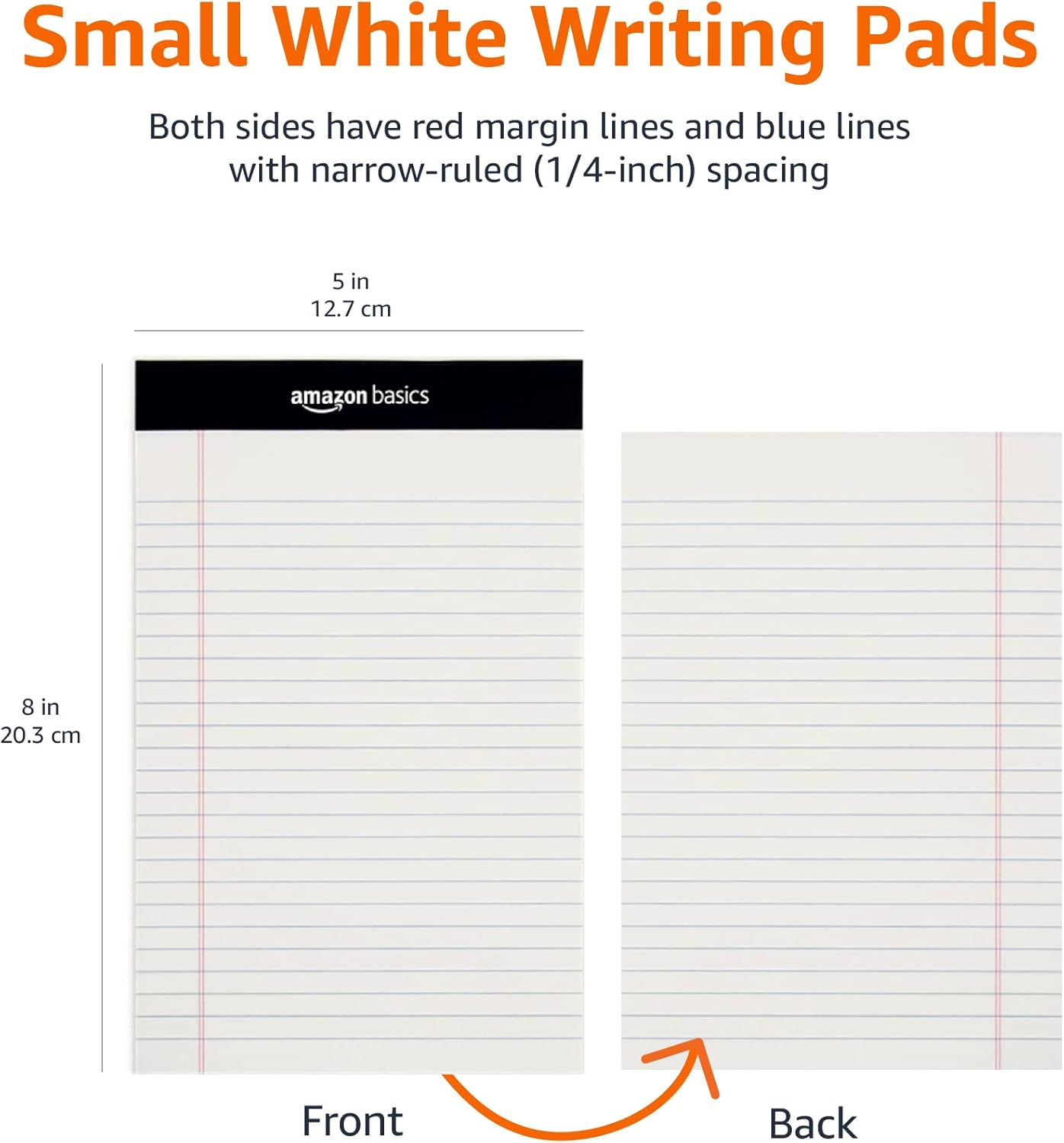 Thumbnail 4 de Amazon Basics Notizblock-Set, legal/breit liniert, A5 (12,7 x 20,3 cm), 50 Blatt pro Block, Packung 12