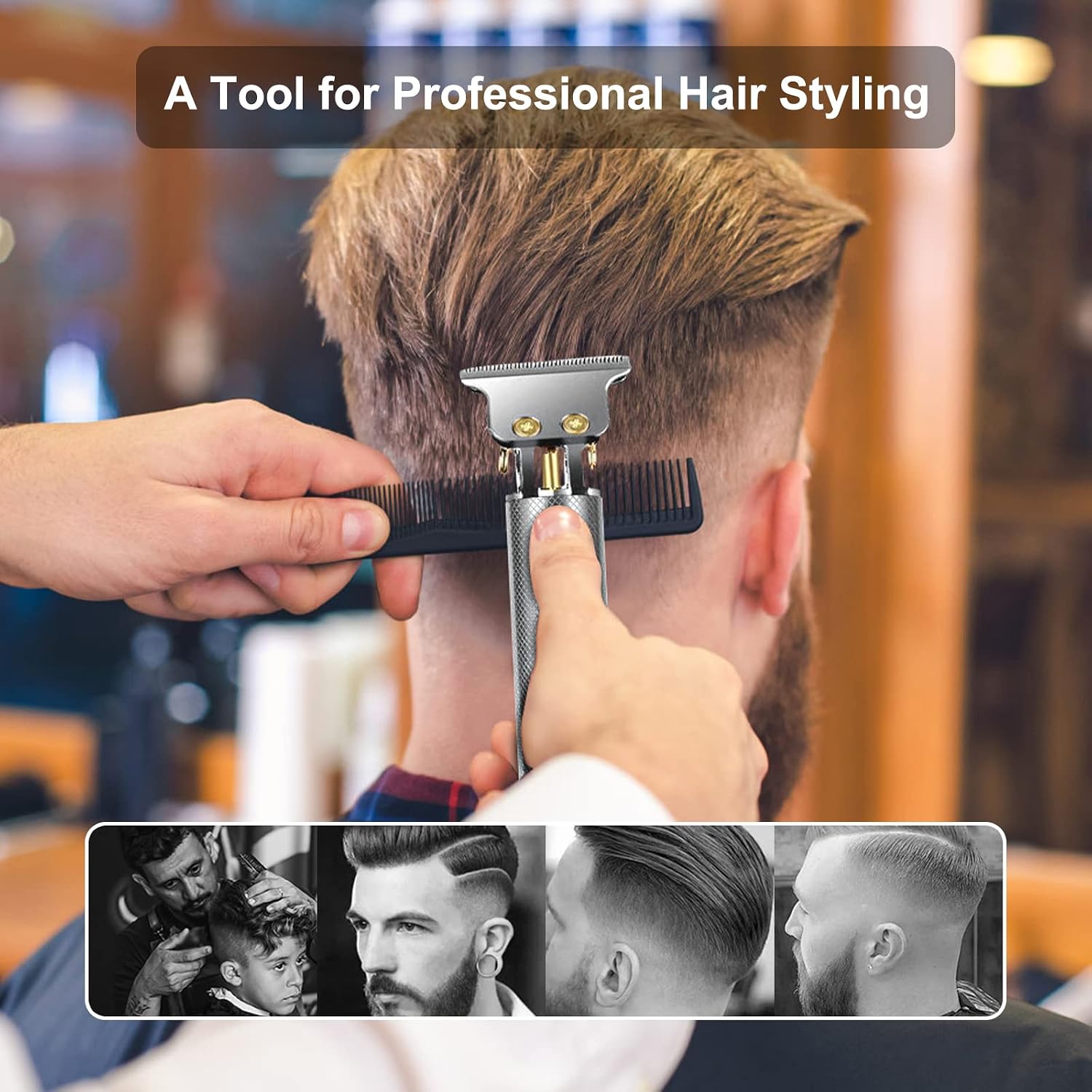 Thumbnail 6 de URAQT Tondeuse cheveux et barbe sans fil rechargeable (argent) – kit homme électrique