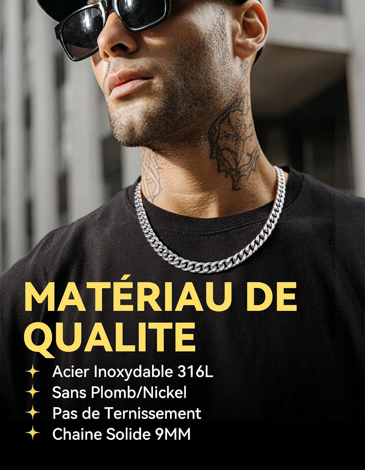 Detalle 2 de ChainsHouse Collier Chaine Homme 9 mm