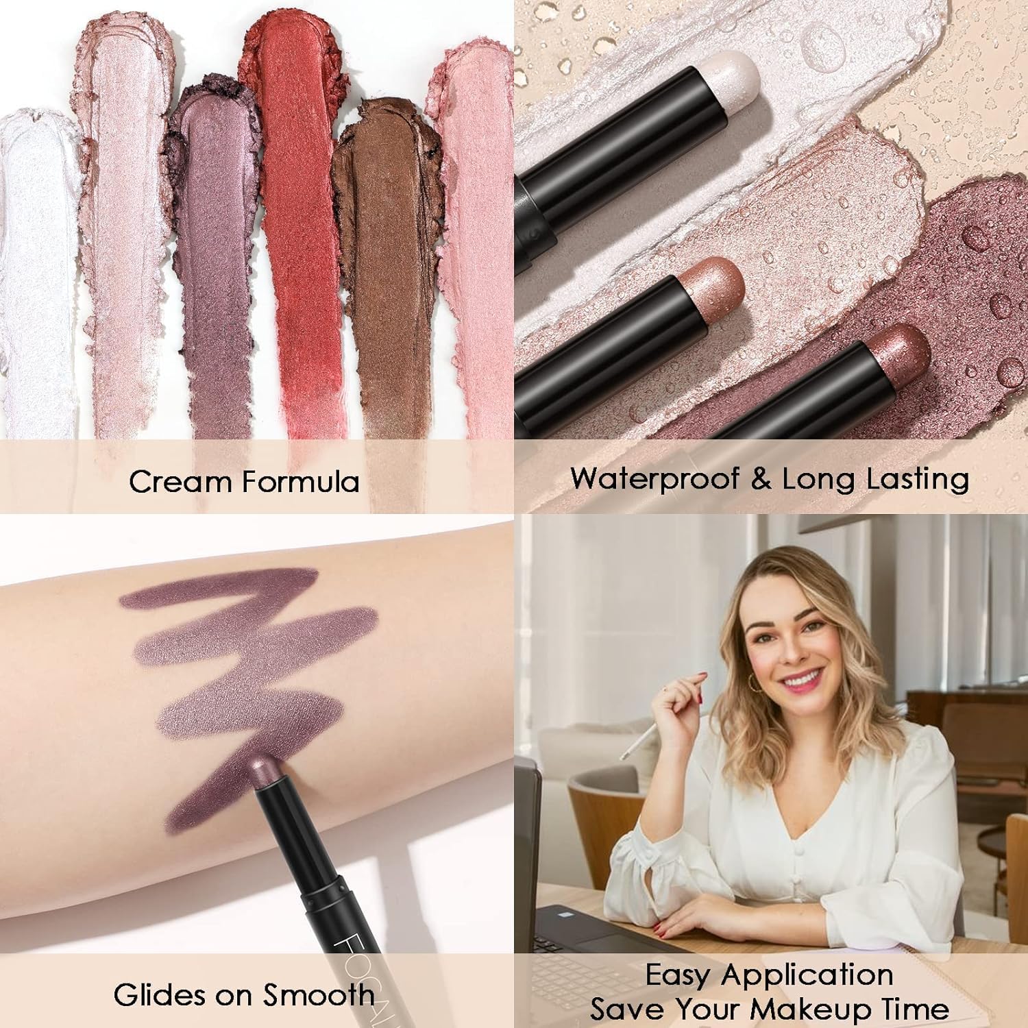 Detalle de Ombretto Occhi Stick Matte: Set di matite ombretto cremose per look facili e dallo stile definito