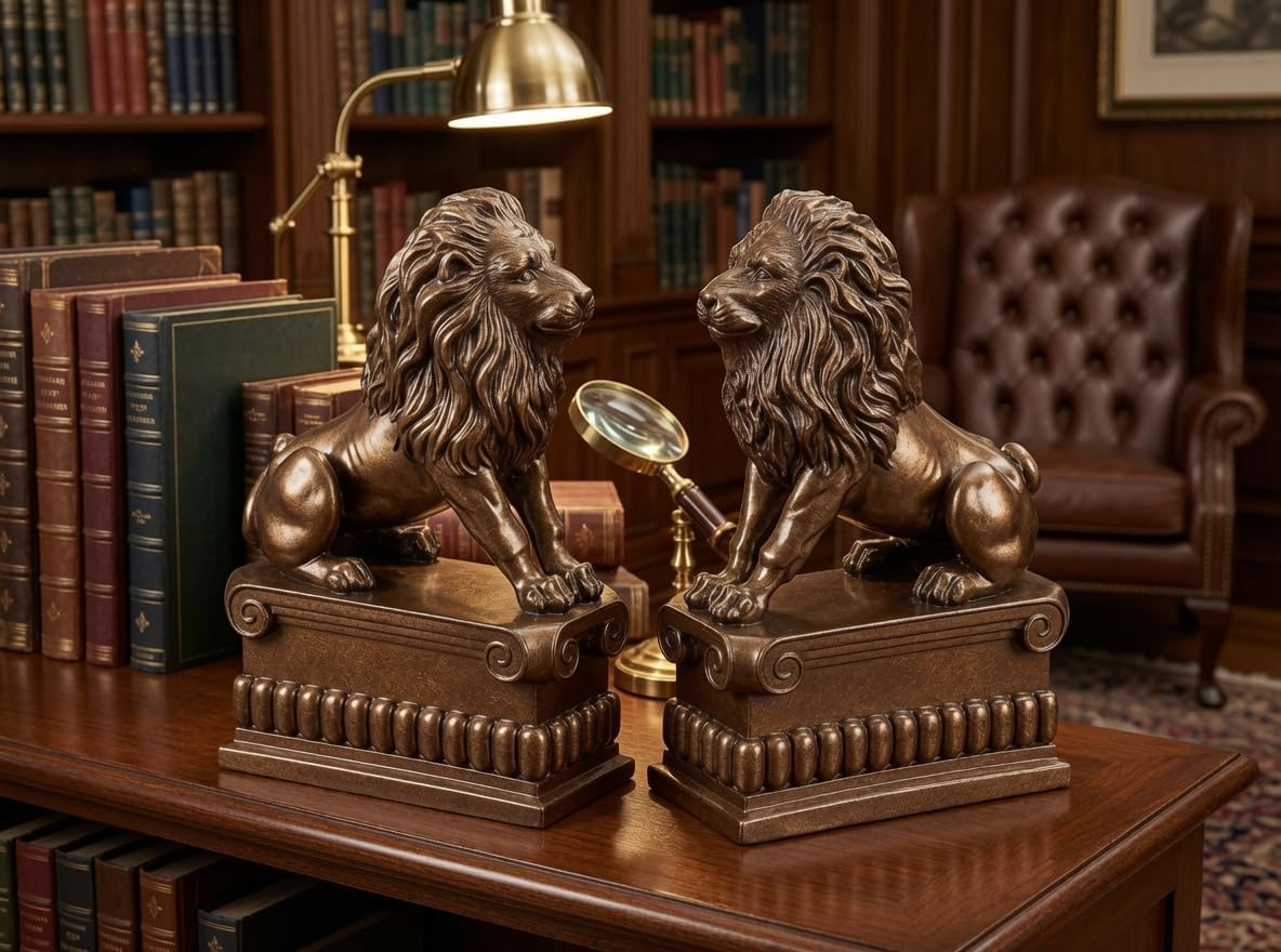 Detalle 2 de Bellaa Lion Bookends, Polyresin