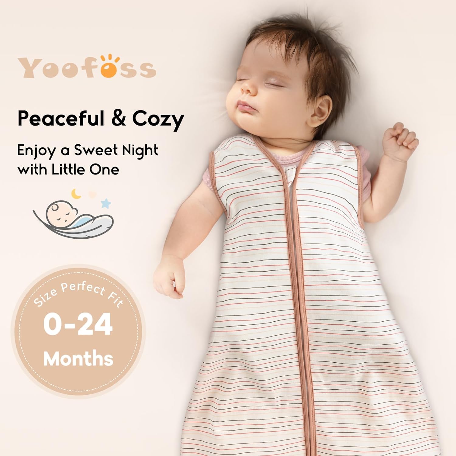 Thumbnail 5 de Yoofoss Baby Sleeping Bag 0.5 Tog, 12-18 Months (3 Pack) – 100% Organic Cotton