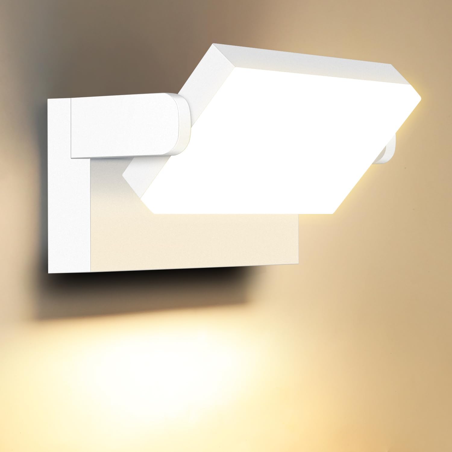 Detalle de ledmo 60W LED-Außenwandleuchte (IP65) mit 360° schwenkbarem LED-Panel, 5.000 Lumen, 3.000K warmweiß
