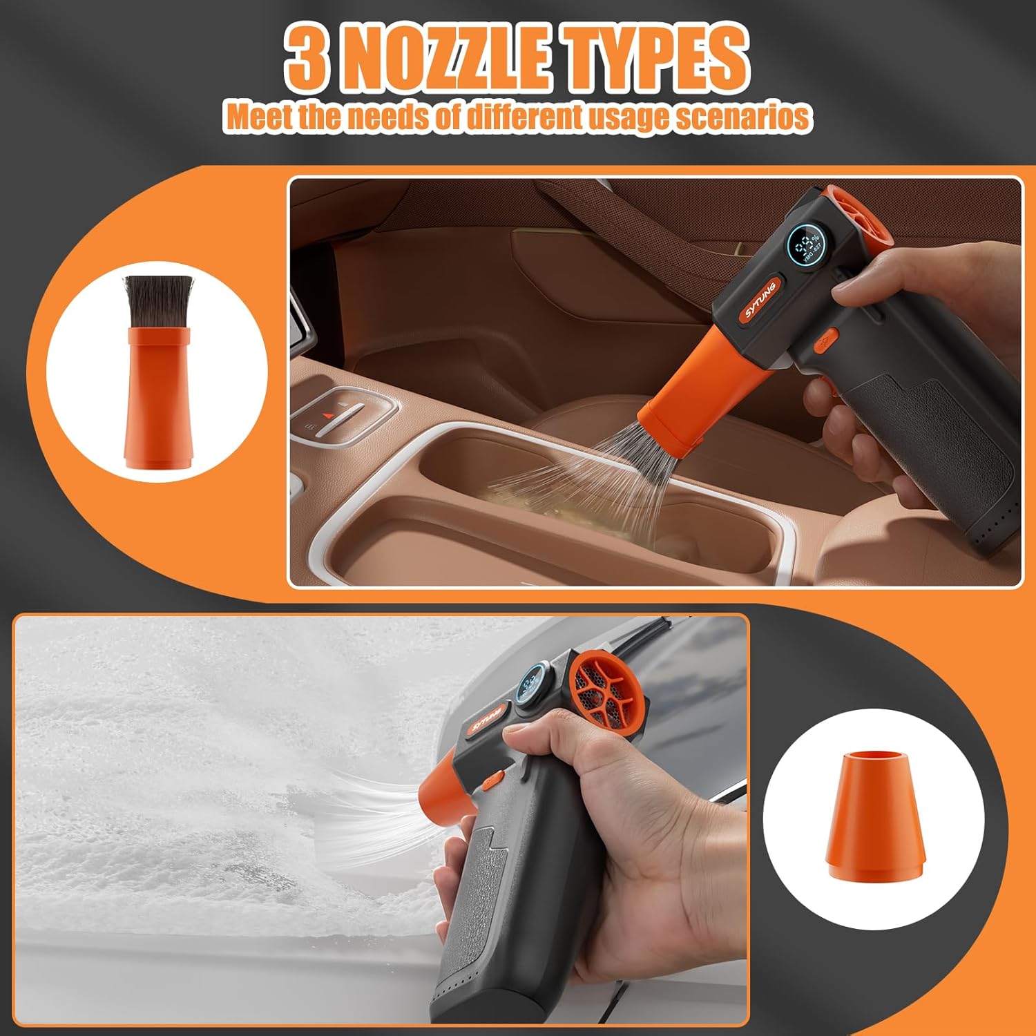 Thumbnail 4 de SYTUNG Druckluft-Staubwedel mit Akku, 130.000 U/min, LED-Licht & 3 Stufen (YMG-827)