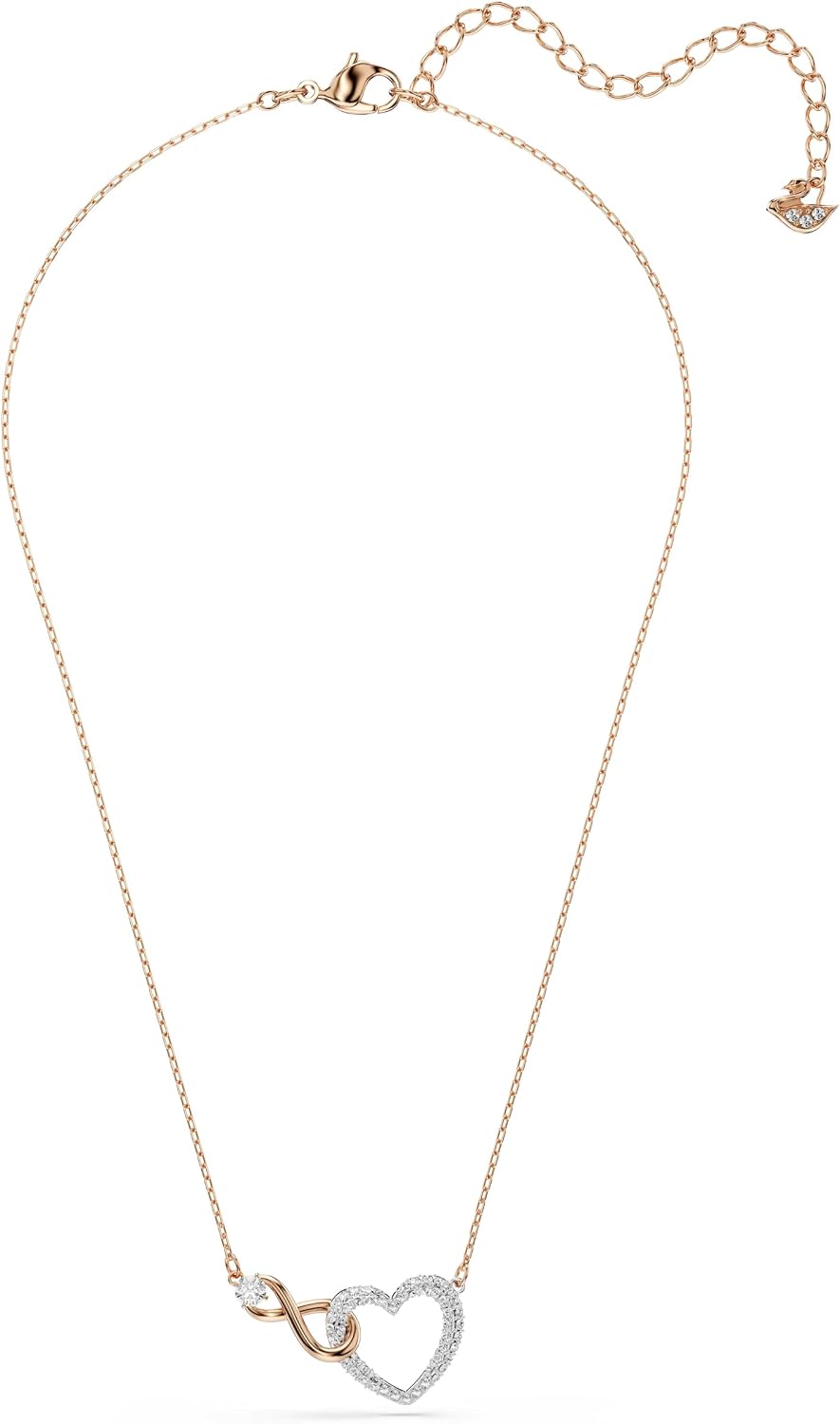 Detalle 2 de Collar Swarovski Infinity, Infinity y corazón – Blanco, acabados mixtos