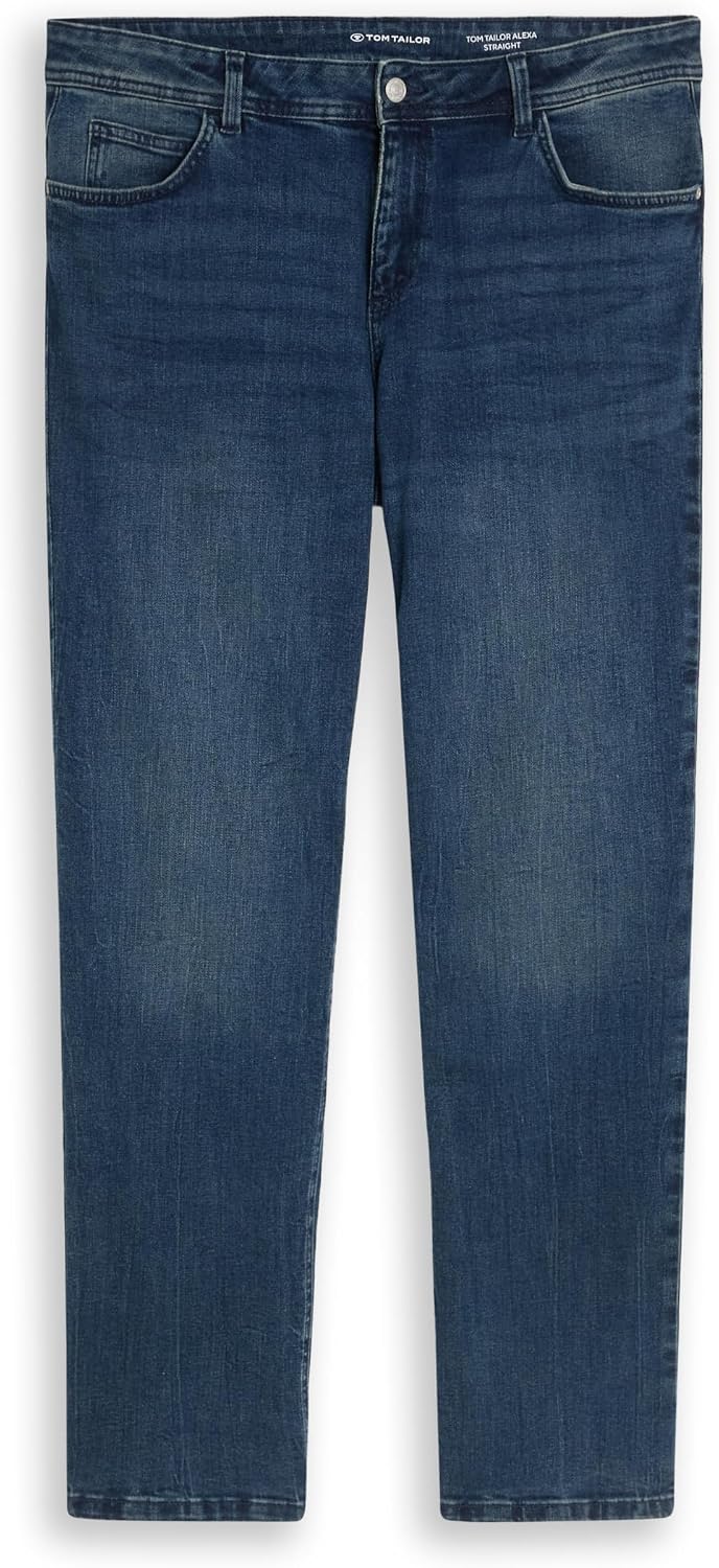 Detalle de TOM TAILOR Damen 1008119 Alexa Straight Jeans – Dark Stone Wash, 32W/30L EU