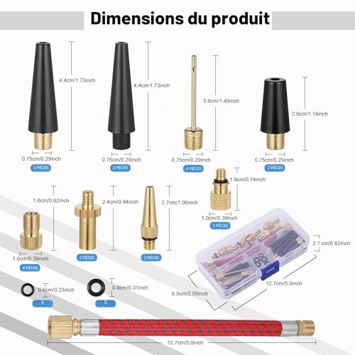 Thumbnail 1 de Hejo 33 Pièces Embout Pompe à Vélo — Kit polyvalent pour valves AV/SV/DV et ballons