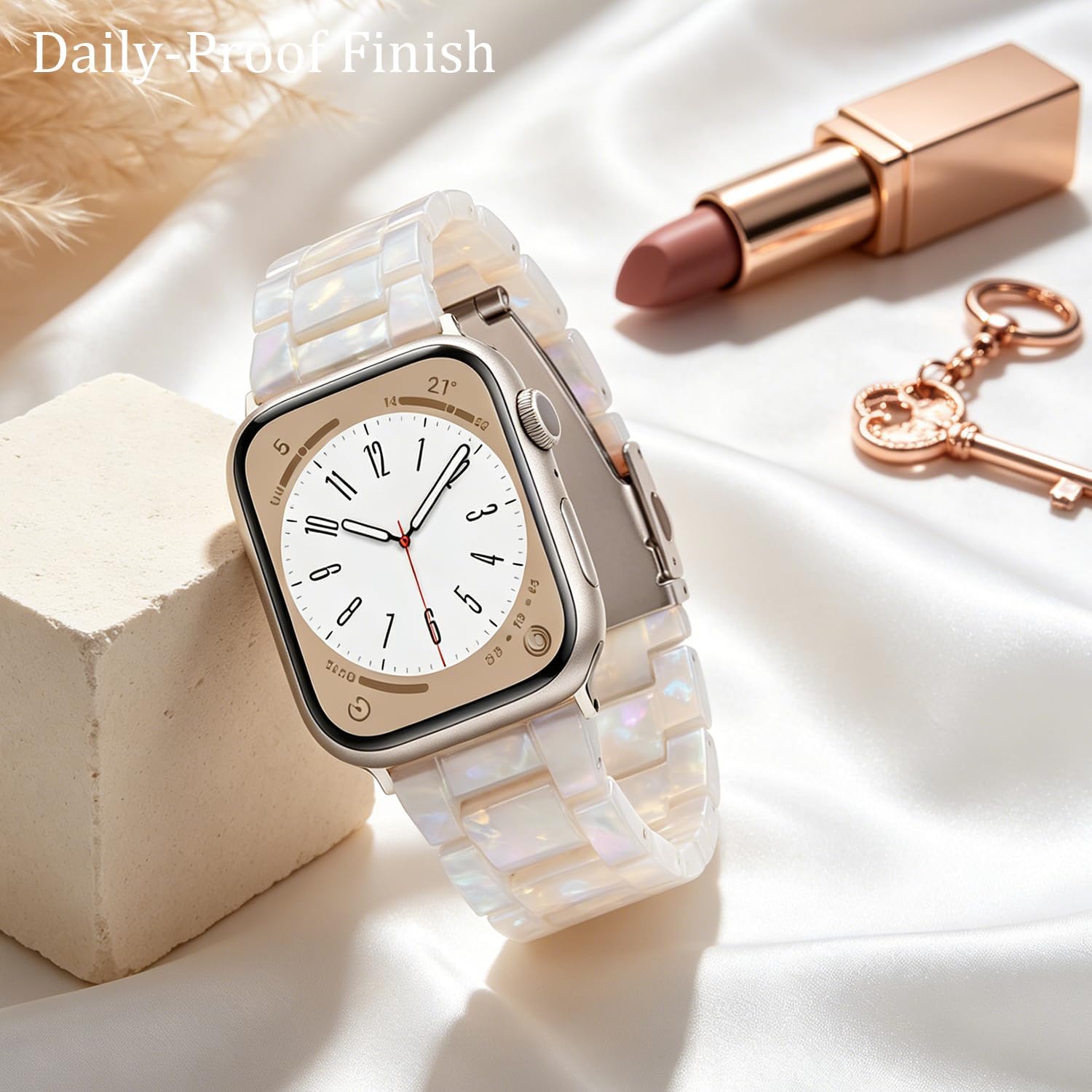 Thumbnail 6 de V-MORO Resin Band for Apple Watch (Starlight Buckle, Aurora White) — 42mm/41mm/40mm/38mm