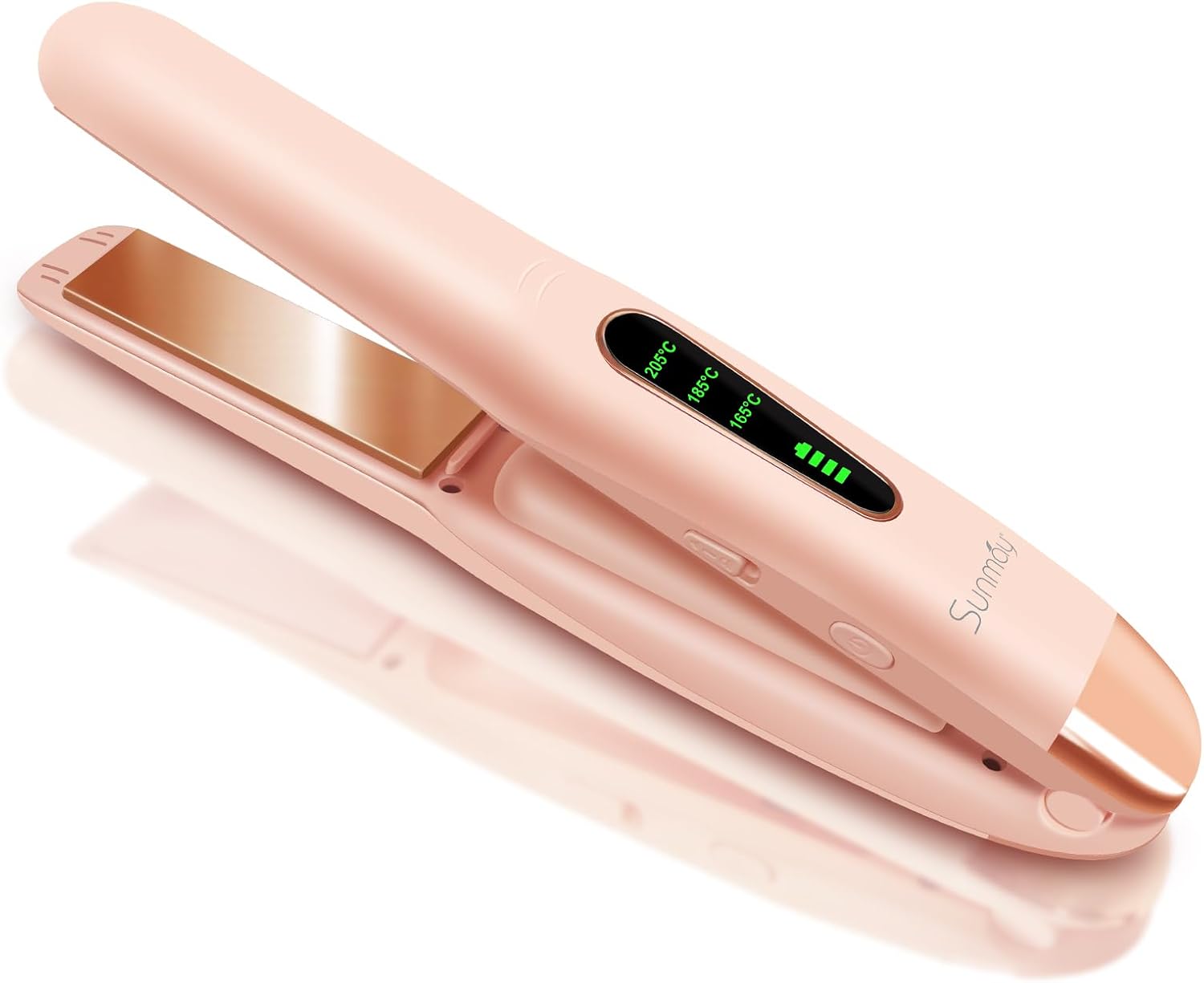 Detalle de SUNMAY Voga Akku-Glätteisen 2in1 (5000 mAh, Titan, rosa) – kabellos für unterwegs