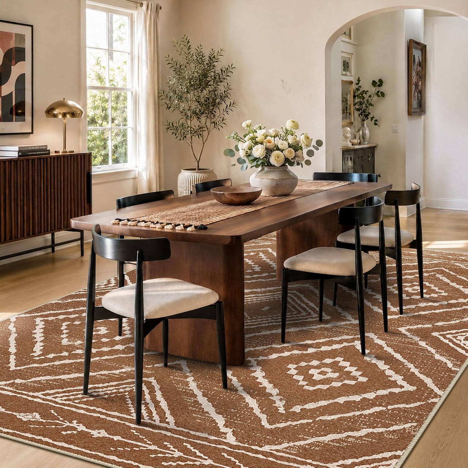 Detalle de Area Rug 8x10 Machine Washable Low Pile Rug 📐