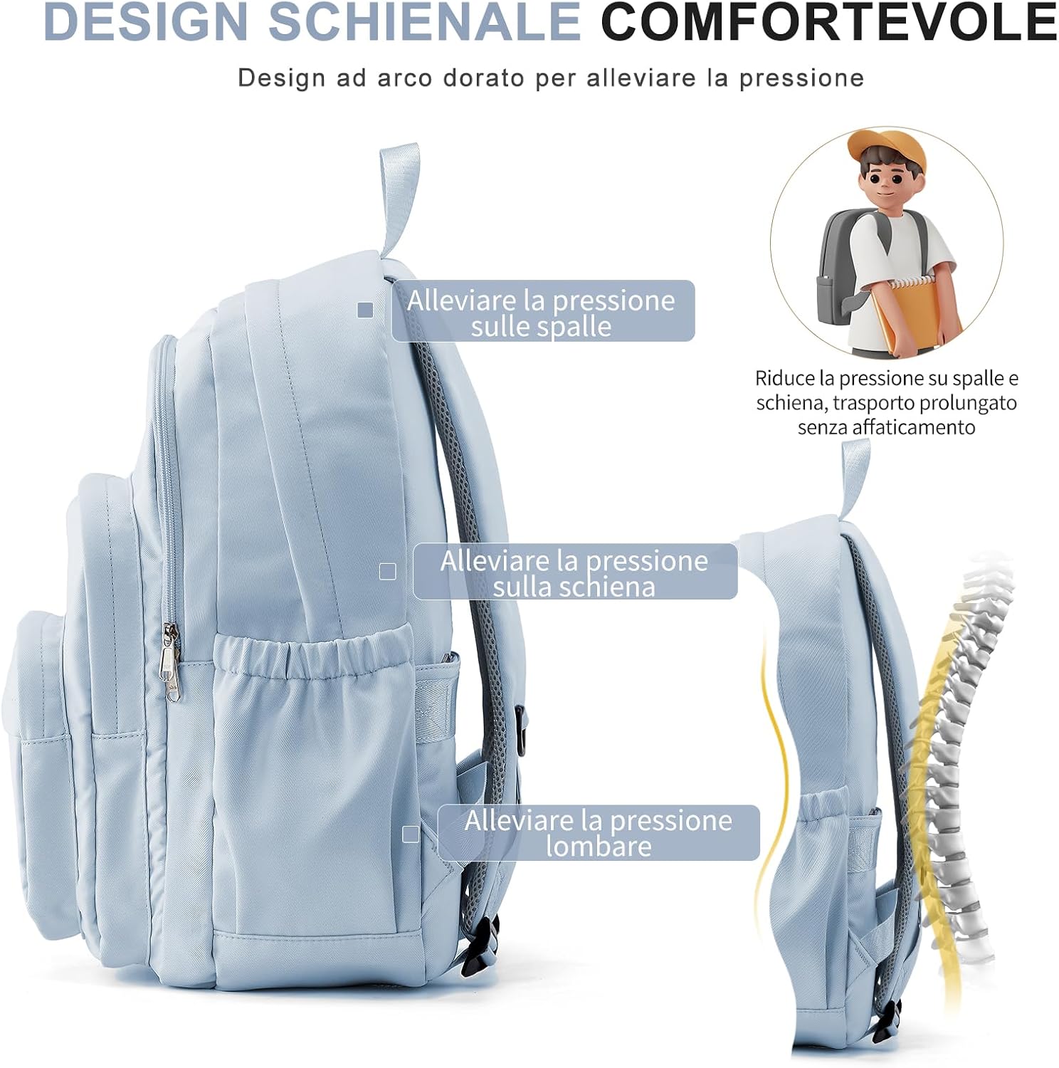 Thumbnail 6 de PECTODOX Zaino Scuola con Portatile da 14" – 29 L, leggero e resistente, ideale per scuola, pendolarismo e viaggi