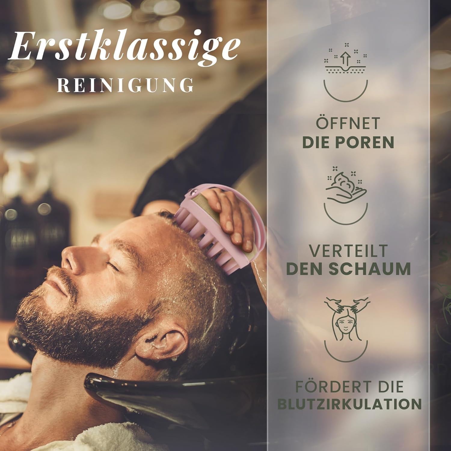 Thumbnail 3 de BAMBUA Kopfhaut Massagebürste mit Anti-Schuppen Effekt – Scalp-Massager inkl. Fingermassagering und E-Book „Gesunde Kopfhaut“ (Rosa)