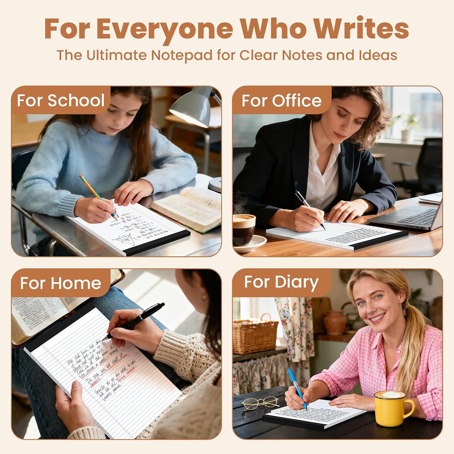 Detalle 2 de Ciphyfee 8.5 x 11 Legal Pads, 6-Pack College-Ruled Notepads