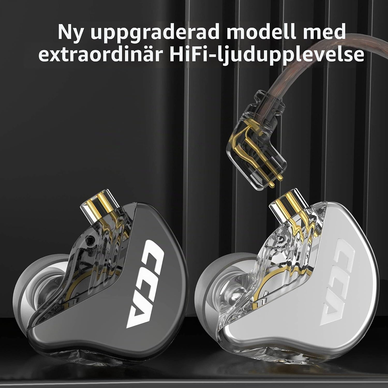 Detalle 2 de Keephifi CCA CRA in-ear-hörlurar med kabel, mikrofon och 10 mm-element