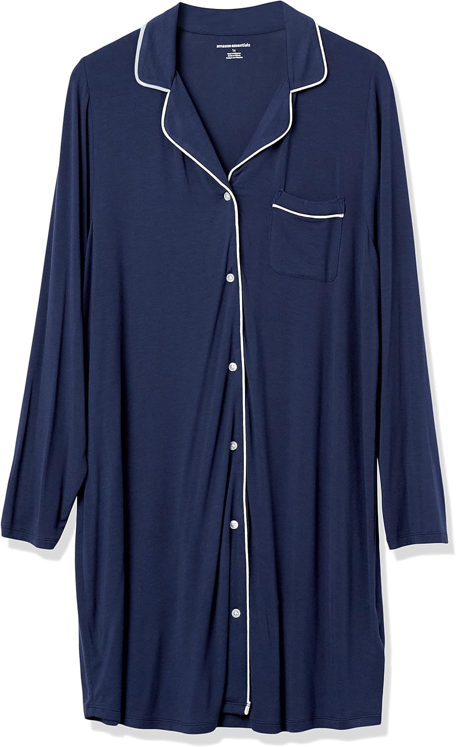 Detalle de Amazon Essentials Women's Piped Nighty (Available in Plus Size) – Lightweight Modal Nightshirt