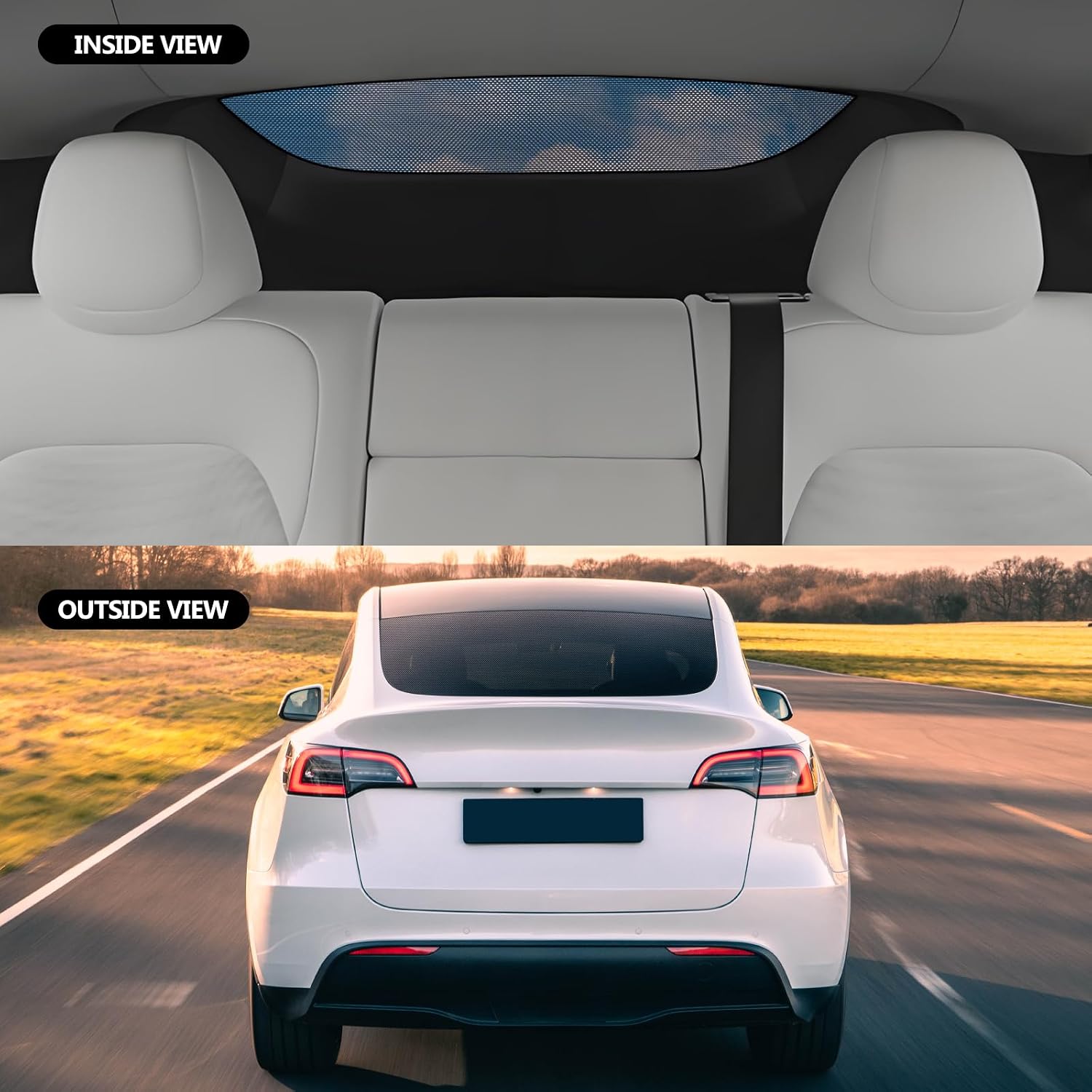 Detalle de ZATOOTO Sonnenschutz für Tesla Model Y Heckscheibe – Passgenau, faltbar und privat