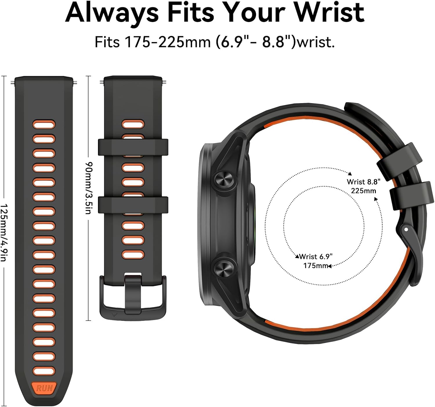 Detalle 2 de 22mm silicone watch band for Garmin
