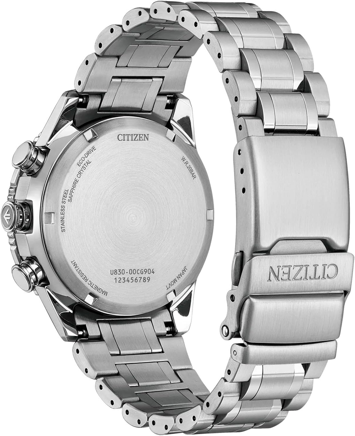 Detalle de Citizen Promaster JV2000-51L Herrenchronograph – Eco-Drive, Saphirglas, blaues Zifferblatt, 43 mm