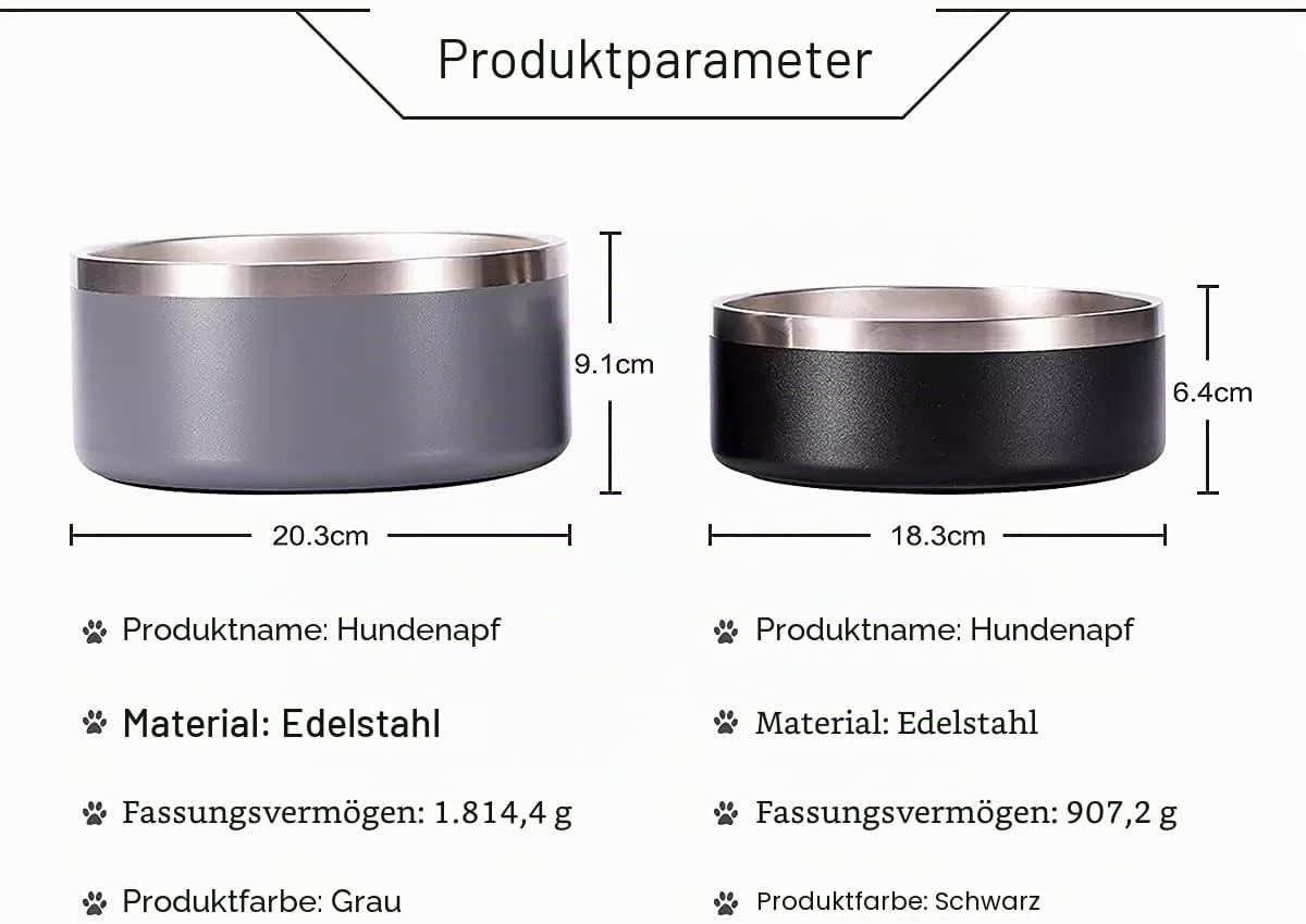 Detalle 2 de Gteller Doppelwandiger Hundenapf aus Edelstahl