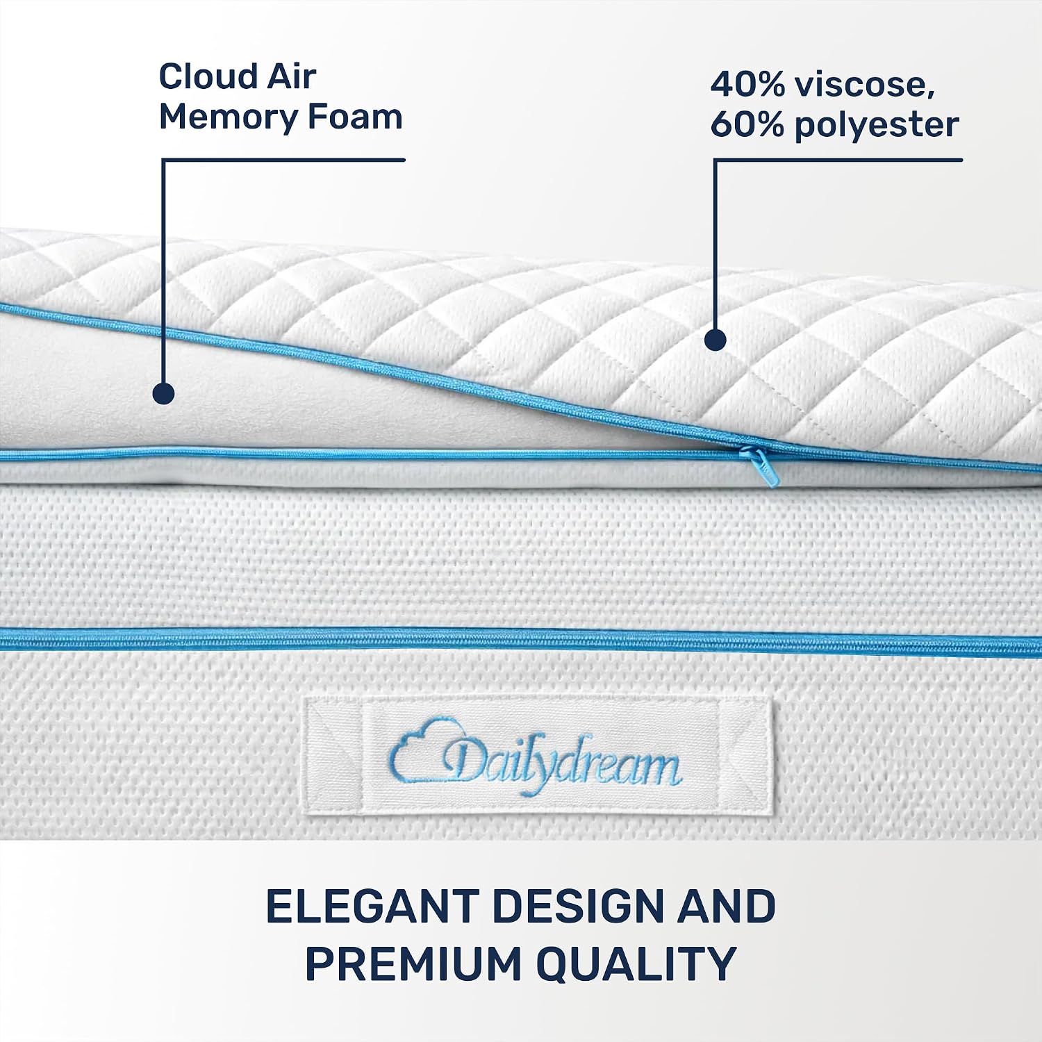 Detalle de Dailydream Pure Model S Mattress Topper, 140 x 200 cm Memory Foam, 3.5 cm