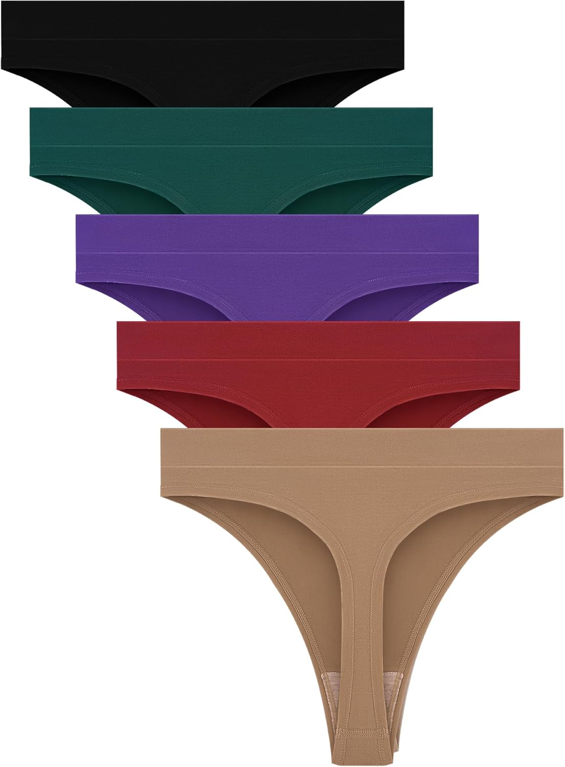 Thumbnail 6 de VOENXE Seamless High-Waisted Thongs for Women (5-Pack): Breathable, No VPL Comfort You Can Rely On