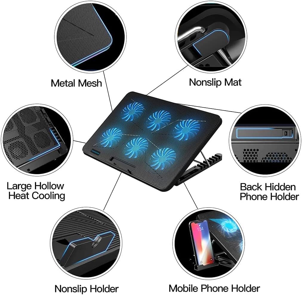 Thumbnail 5 de LIANGSTAR Laptop Cooling Pad 6‑fan, adjustable stand
