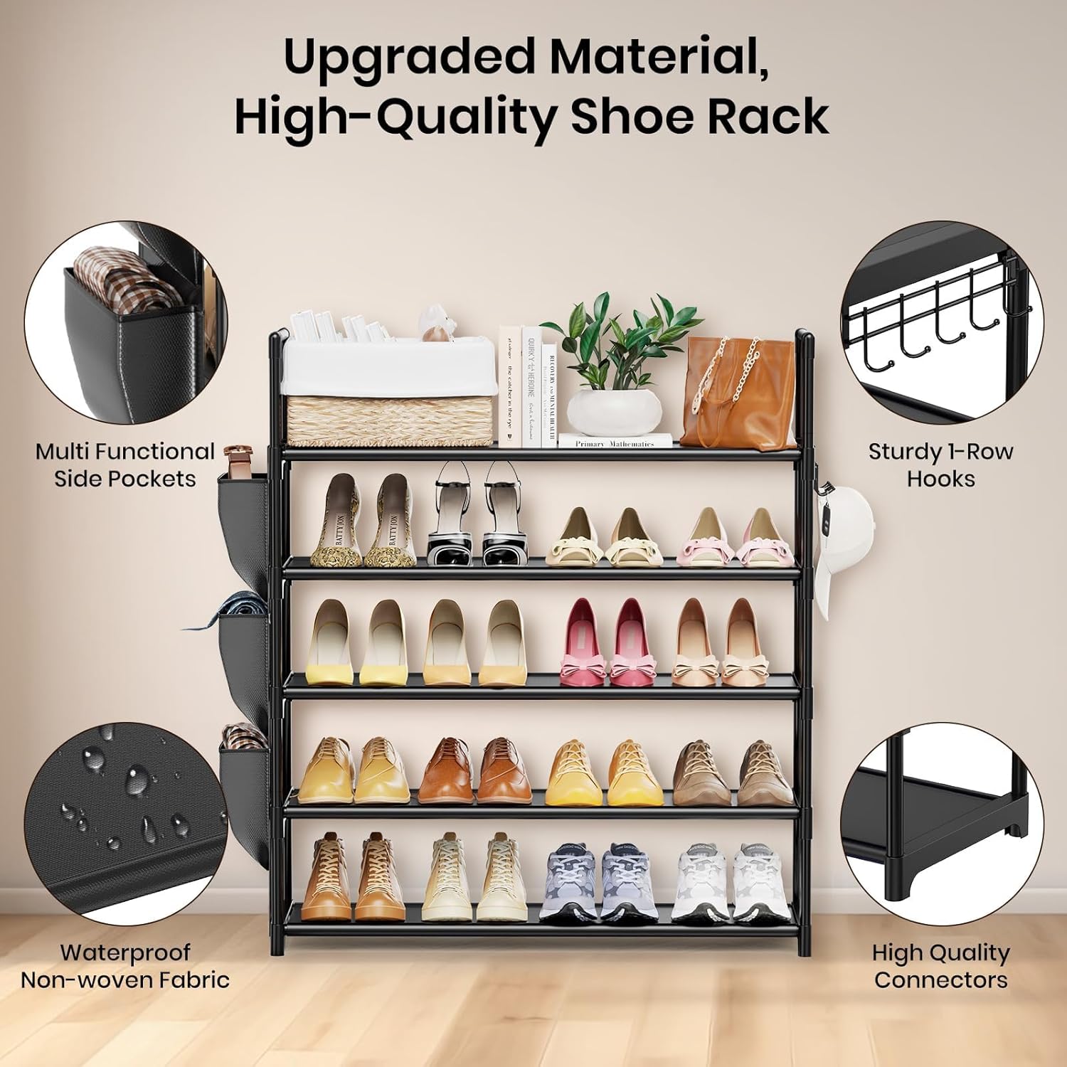 Detalle 2 de YUWHFEI Zapatero de 5 Niveles 20–25 pares
