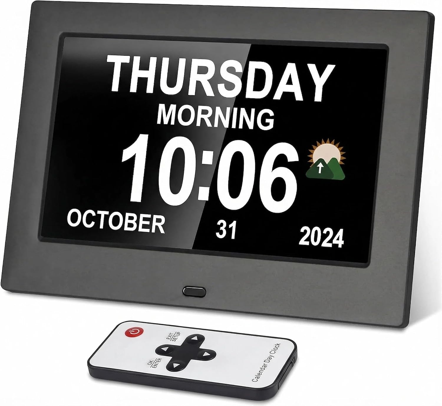 Thumbnail 1 de Memwake digitale dementieklok met 7-inch scherm, alarmen en dimbare helderheid