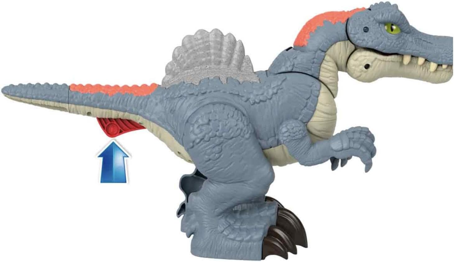 Detalle de Fisher-Price Imaginext Jurassic World Ultra Snap Spinosaurus (HML41) with Lights, Sounds & Chomping Action