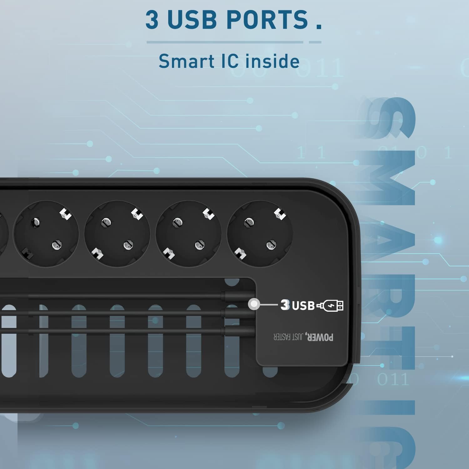 Detalle 2 de Kabelbox Mehrfachsteckdose 5fach 2M Kabel