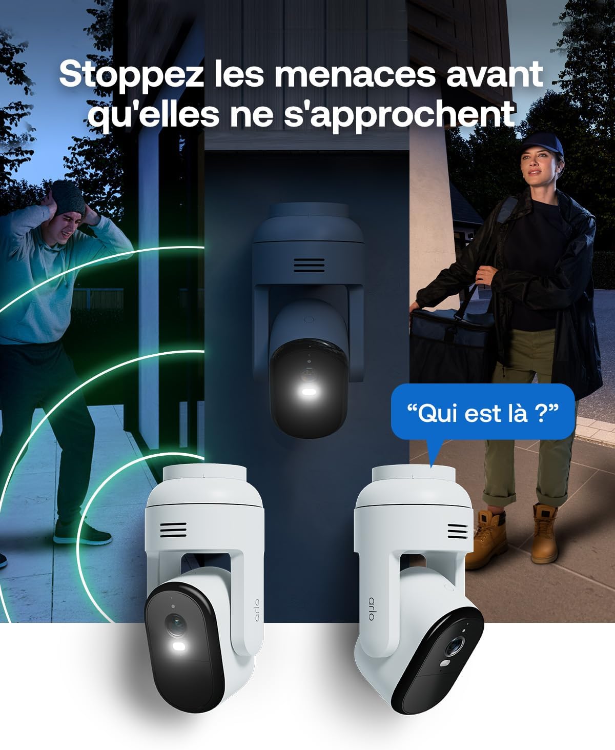 Thumbnail 5 de Arlo Essential 3 FHD PTZ 360° — caméra WiFi extérieure avec détection IA, vision nocturne couleur et projecteur
