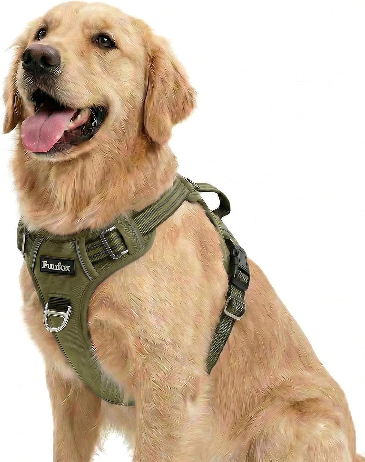 Imagen de Funfox Dog Harness for Large Dogs – No Pull Vest with Front Clip, Adjustable Fit, and Reflective Night Walking en OfertitasTOP
