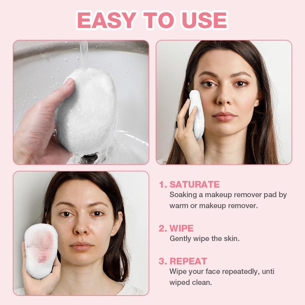 Detalle 1 de AOOWU 4990462 Reusable Makeup Remover Discs, Double-Sided Flannel, 8-Piece