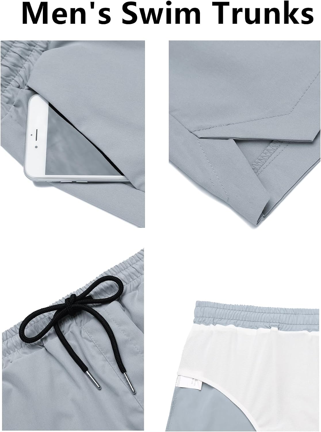Detalle de COOFANDY Men's Quick Dry Swim Trunks: Lightweight, Flexible Board Shorts for Water Sports