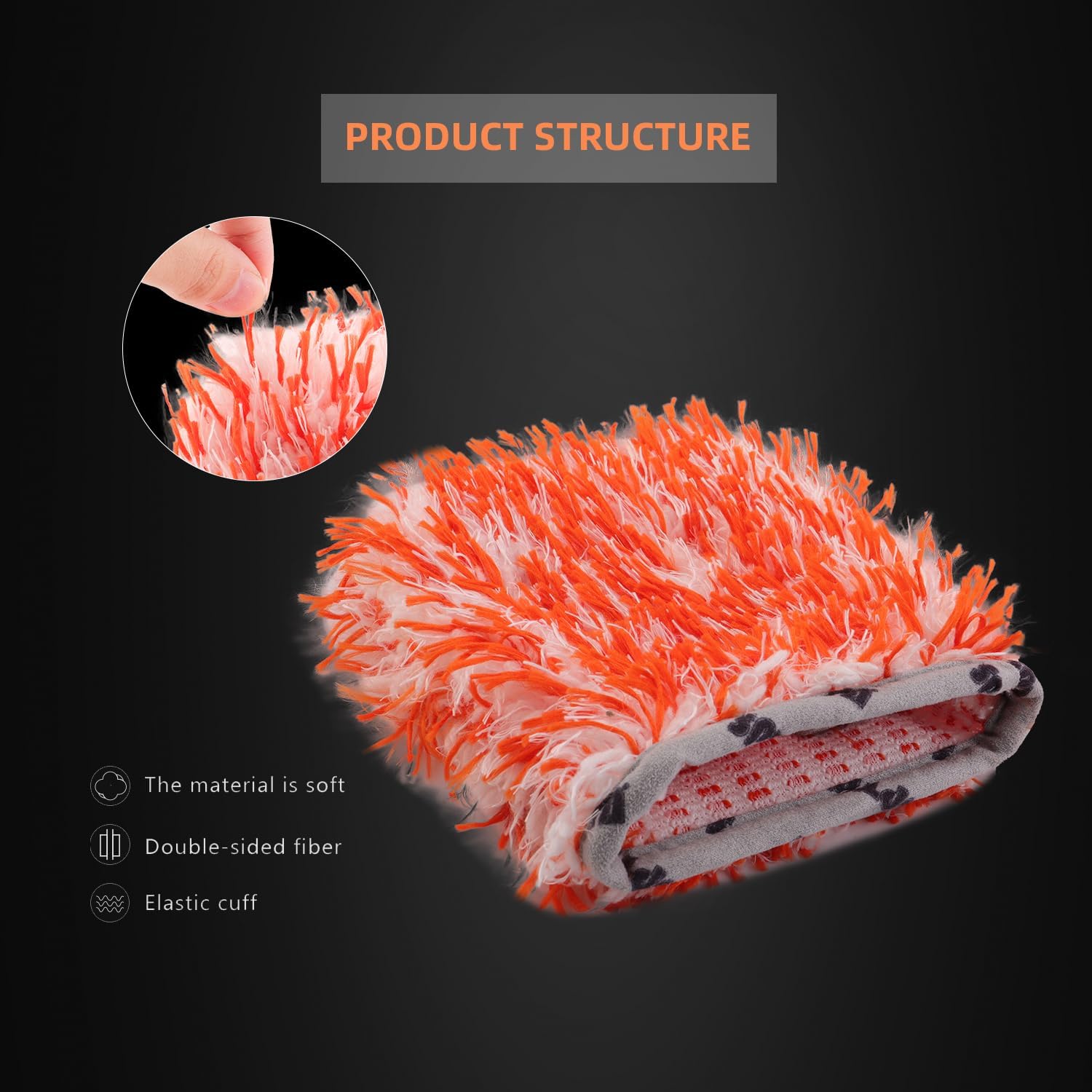 Detalle de SPTA Microfiber Car Wash Mitt 6.5x5.5 in 🧽