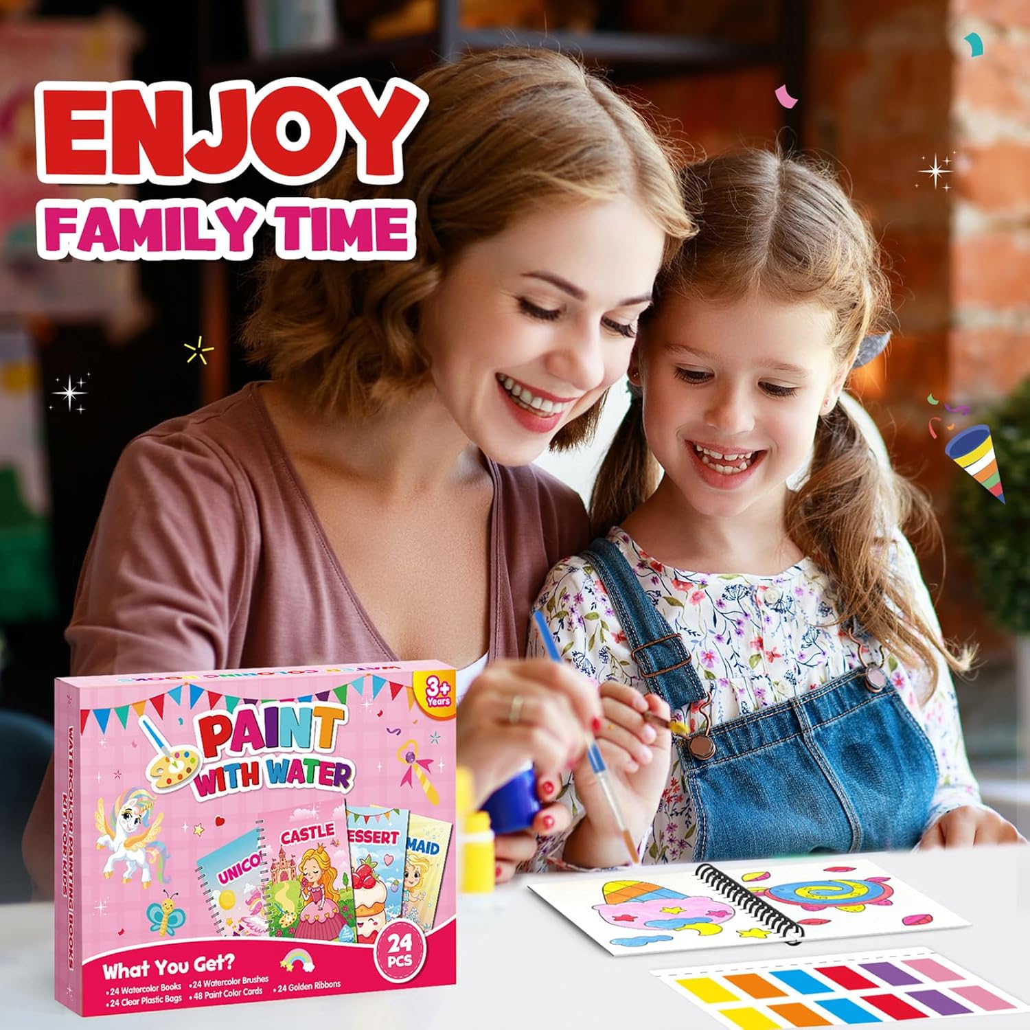 Thumbnail 2 de LIKYMO Water Colouring Books: Mini Colouring Books for Kids (24 x Girl) – Water Painting, Party Bags Fillers for Ages 4–9
