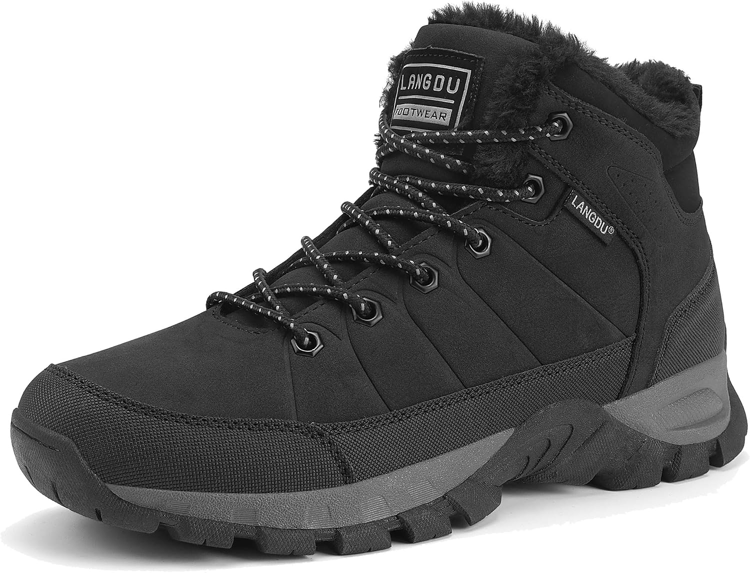 Thumbnail 6 de LANGDU bottes homme d’hiver en cuir synthétique fourrées (41 à 46) : chaudes et antidérapantes