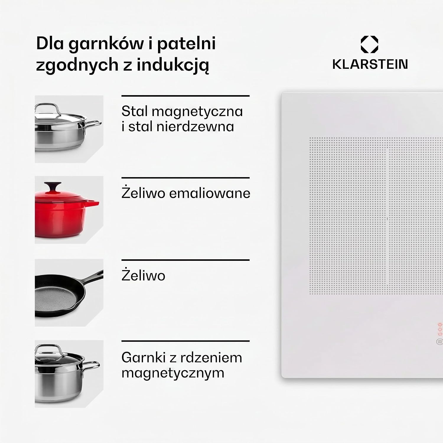 Detalle de Klarstein płyta indukcyjna 90 cm, 4 pola, 7200 W, Flex i sterowanie dotykowe