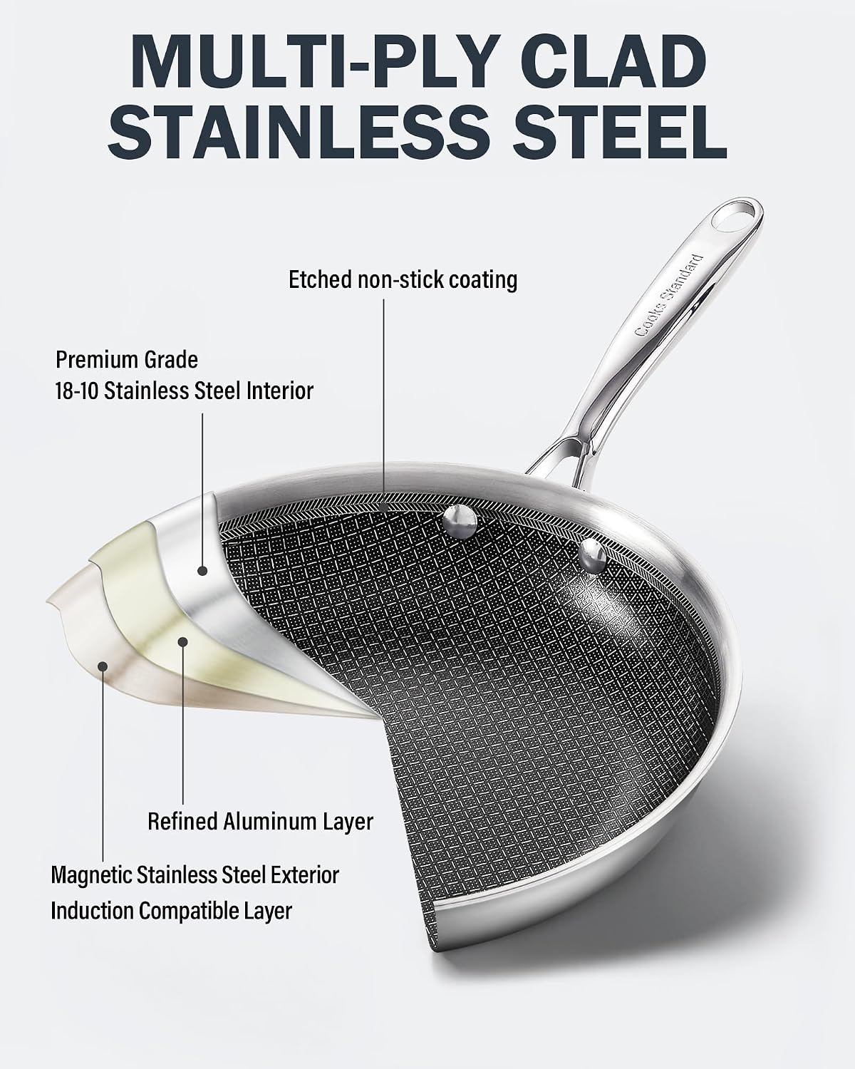 Detalle de Cooks Standard Stainless Steel Frying Pan 12-Inch