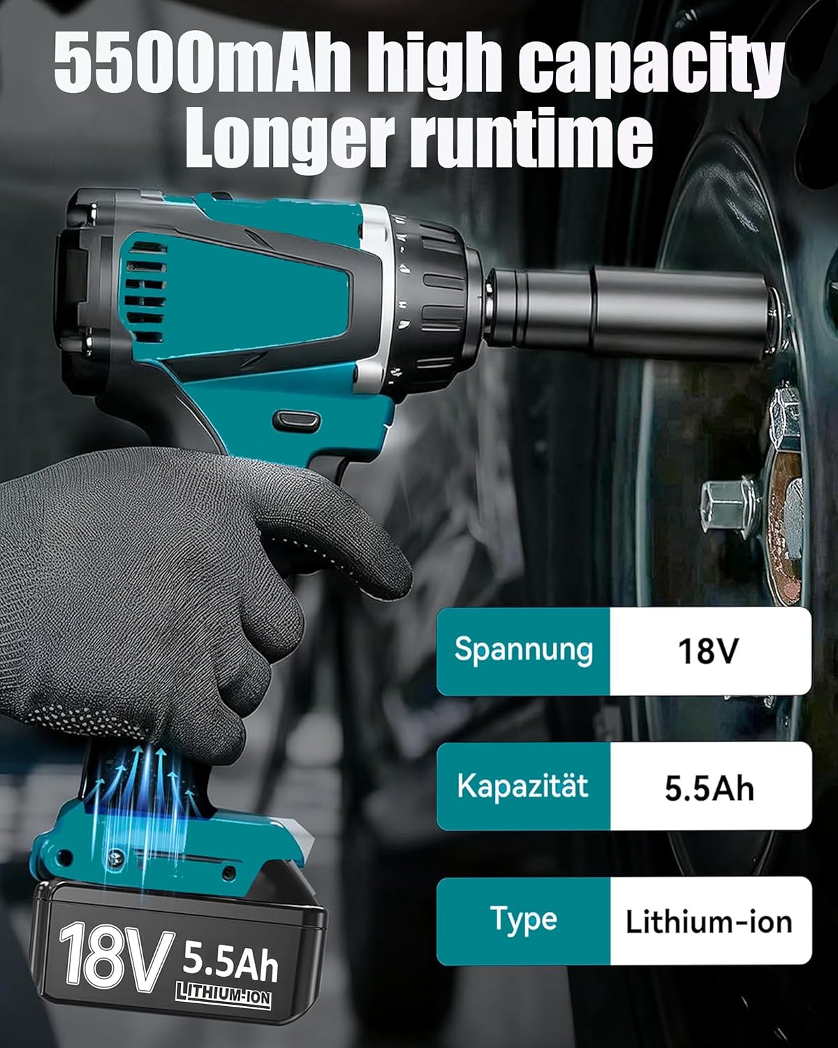 Thumbnail 3 de 2X 5.5Ah 18V replacement Makita battery pack