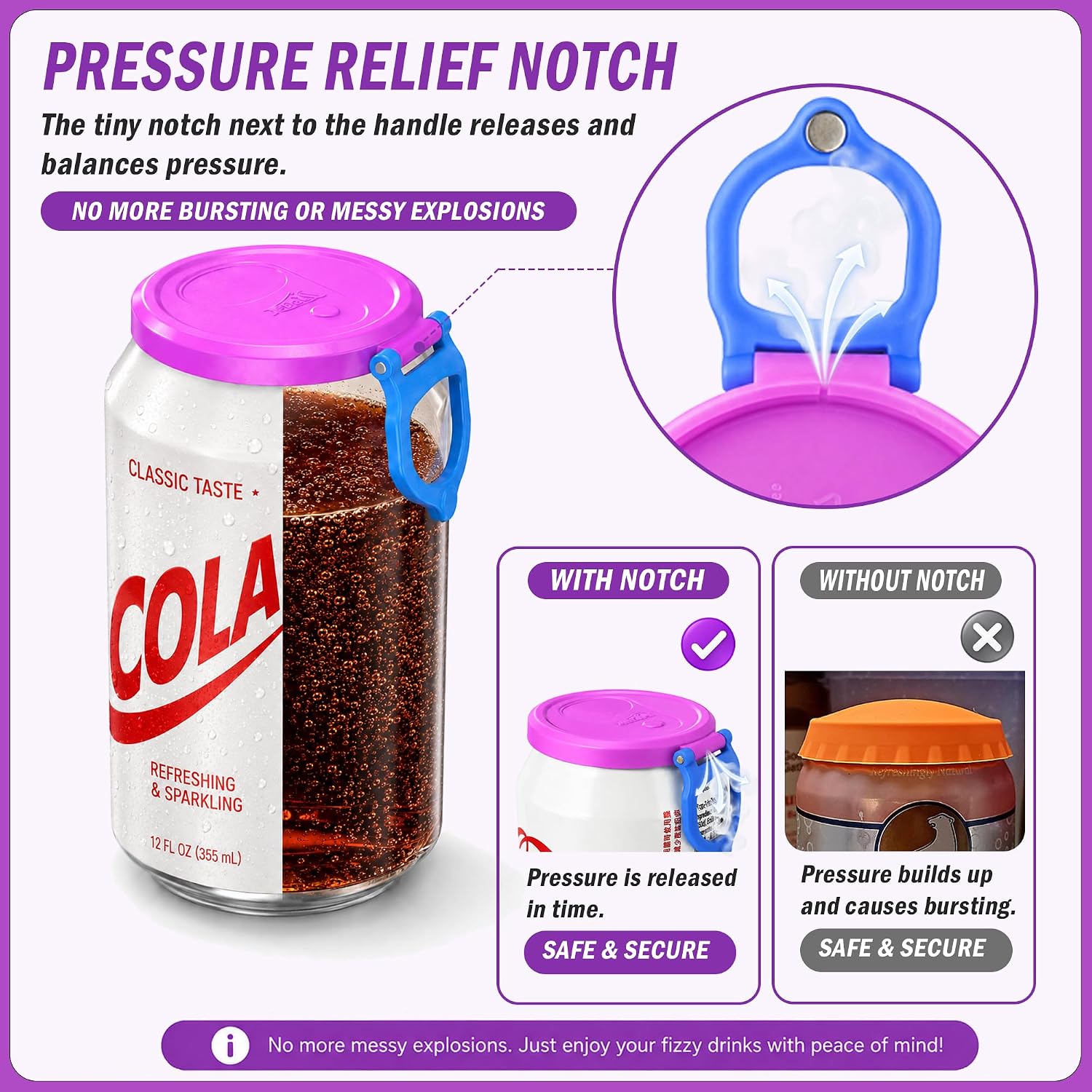 Detalle de Reusable Soda Can Lids, 8-Pack