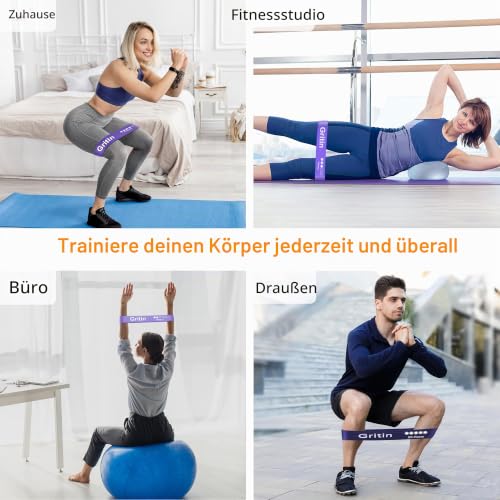 Thumbnail 6 de Gritin Fitnessbänder, 5er-Set aus Naturlatex mit 5 Widerstandsstufen