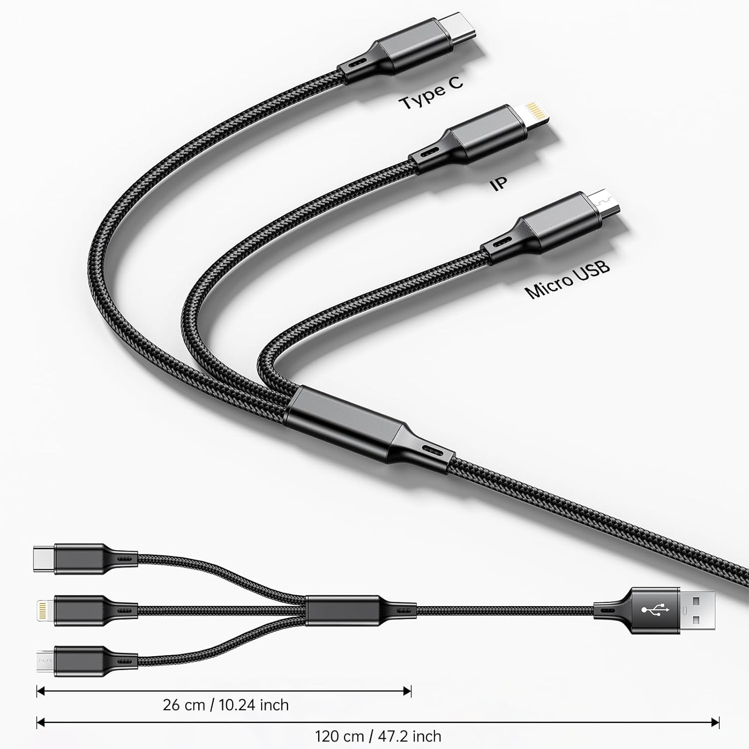Thumbnail 3 de Multi Charging Cable 3-in-1 2-pack, 1.25m 🔌