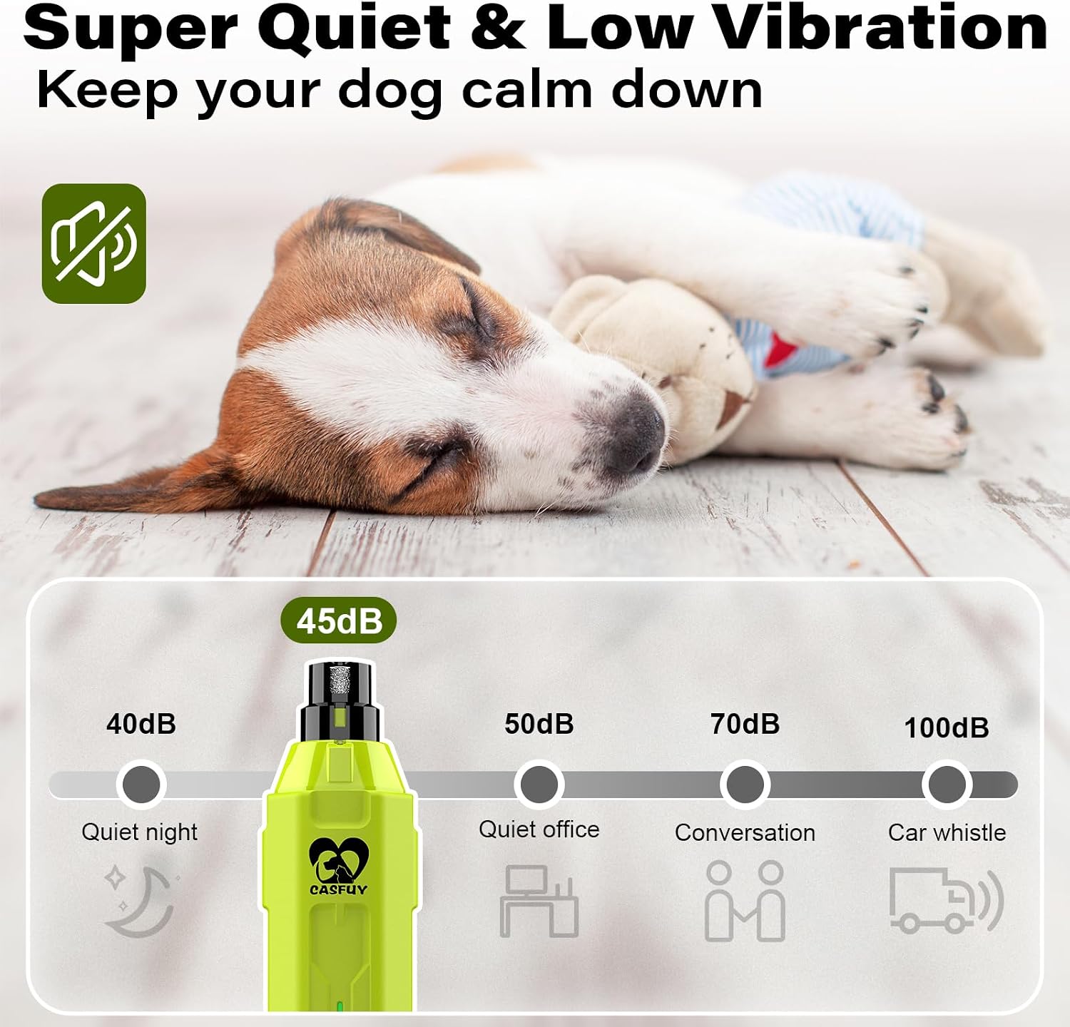 Thumbnail 3 de Casfuy 6-Speed Dog Nail Grinder – Newest Enhanced, Quiet, Rechargeable Electric Nail Trimmer