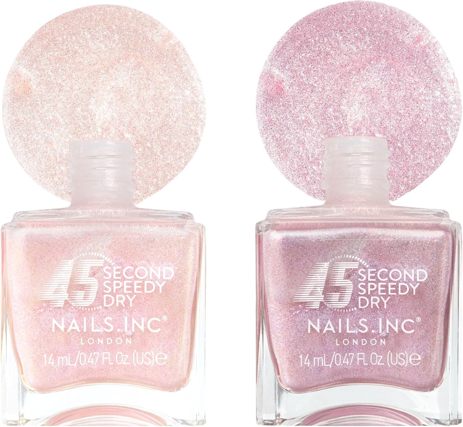Thumbnail 4 de Nails.INC 45 Second Speedy Gloss Main Character Moment Nail Polish Duo – Quick Dry, Iridescent Glitter Shades