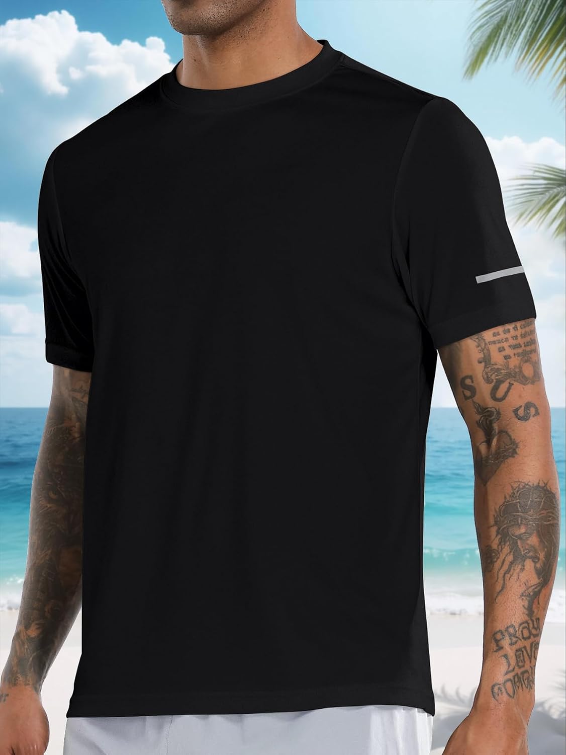 Thumbnail 1 de Men's UPF 50+ Rash Guard Sun Protection Short/Long Sleeve Quick-Dry Swim Shirt
